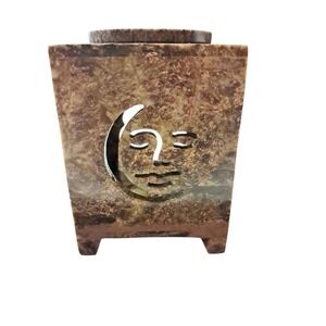 Vintage Soap Stone Hand Carved Incense Oil burner 4 1/2 Inches